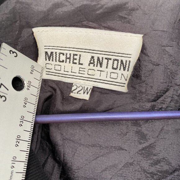 Michel Antoni Jacket Womens Size 22W Black and Tan Leopard Design Vintage - Picture 2 of 10